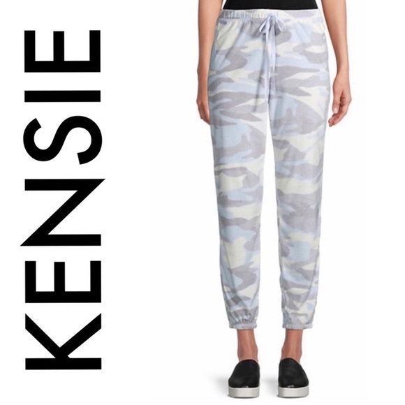 Kensie Pants - 🔴 4/$15 KENSIE gray blue white camo soft fleece pants joggers w/pockets XL NWT